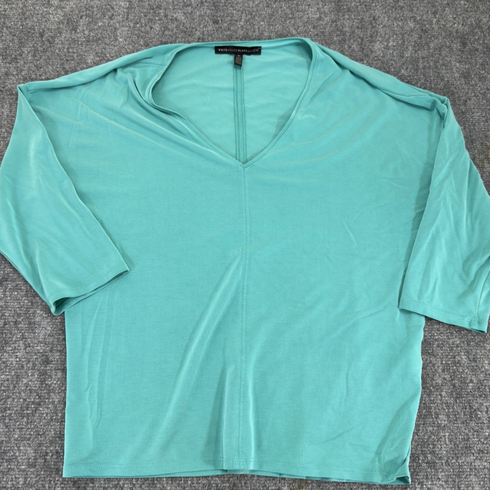 White House Black Market Dolman V-Neck Top Teal Blue Size M